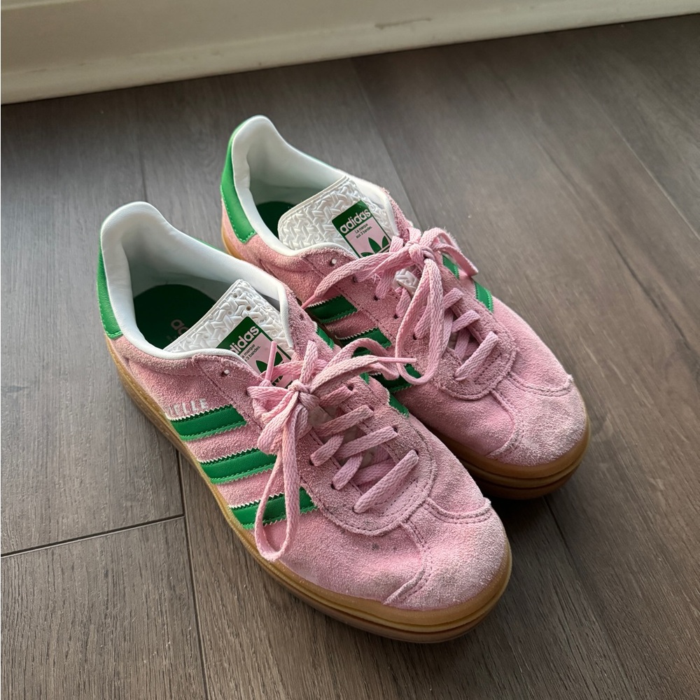 Adidas Pink and Green Sneakers